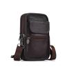 Men's Genuine Leather Crossbody & Waist Bag - Retro Vertical Minimalist Style