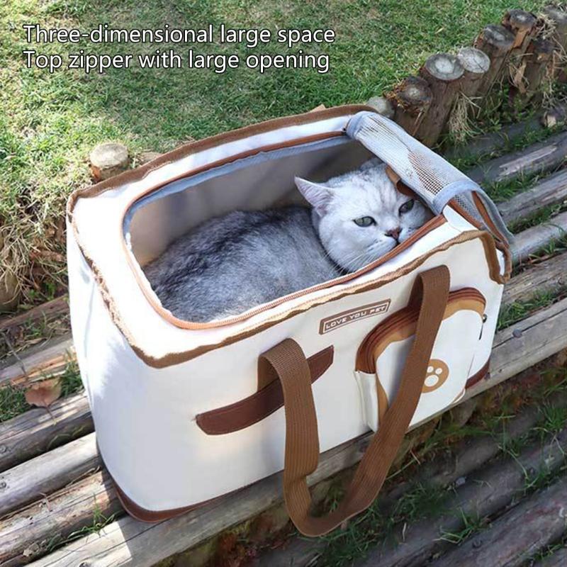 Outdoor Carriers Bag for Small Pet Dog Carriers Bag Cats Carriers Bag with Pouches Breathable Carry Bag for Dog Cats