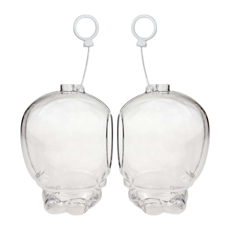 

Clear Acrylic Figure Display Case With Silicone Chain Figure Carrying Case Protective Covers for 3.5Inch High Plush Doll 1