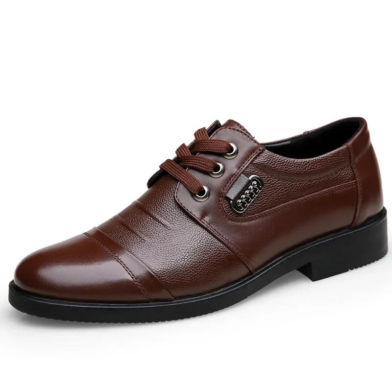 Men s Genuine Cow Leather Shoes Business Casual Shoes With Triple-Stitched Soles For Middle-Aged And Elderly Men 2026 38