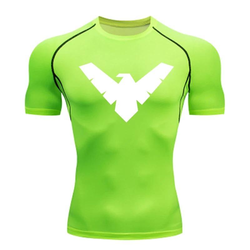 Maglia Compressiva Manica Corta Estiva Uomo Top Sportivo T-shirt da Corsa Asciugatura Rapida Palestra Allenamento