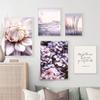Lila Dahlie Reed Wand Kunst Einfache Linie Sexy Mädchen Landschaft Leinwand Malerei Nordic Poster Drucken Blume Bilder Zimmer Wand Dekor