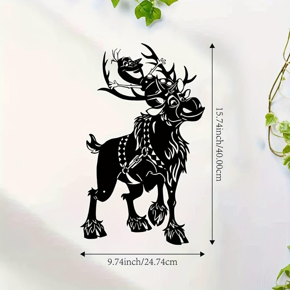 

Rustic Deer Metal Wall Sculpture Wrought Iron Stag Antlers Outdoor Decor for Living Room Bedroom Garden Patio Modern Farmhouse 12in