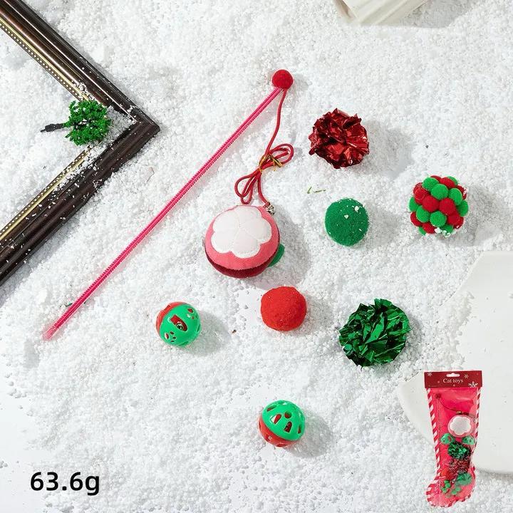 Christmas Cat Toy Sets Pet New Year Gifts Cat Hunting Play Games Toys for Cats Interactive Cat Toys Christmas Accessories