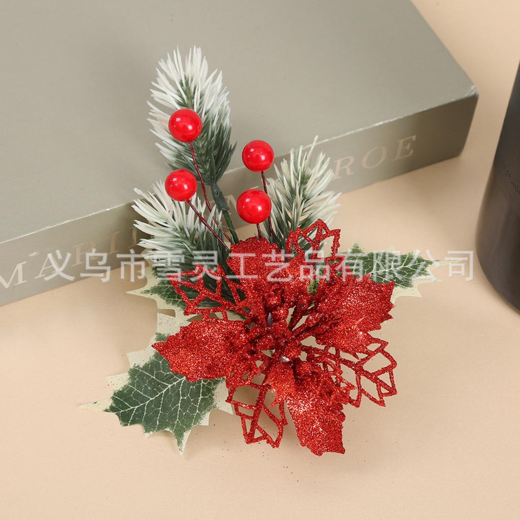 Christmas Needles, Red Berries, Christmas Flowers, Christmas Tree Ornaments And Props