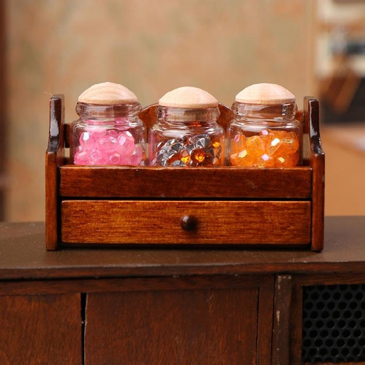 Sealed Jar Shelf Model Figure For Doll House Kitchen 1/12 Scale Miniature Furniture Realistic Crafting Project Accessory