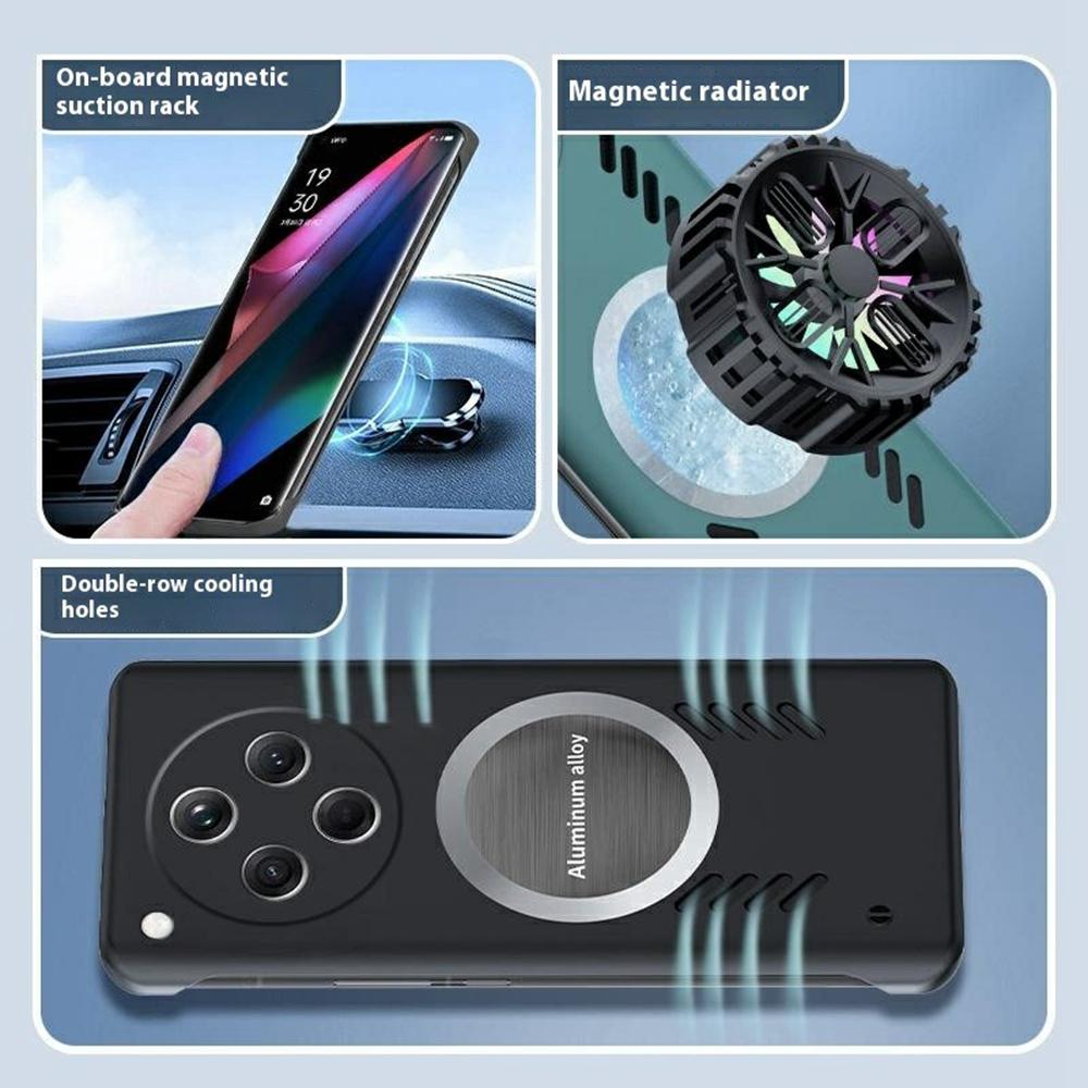 

For Oppo Find X8 5G Case Hard PC Frameless Heat Dissipation Phone Cover Black