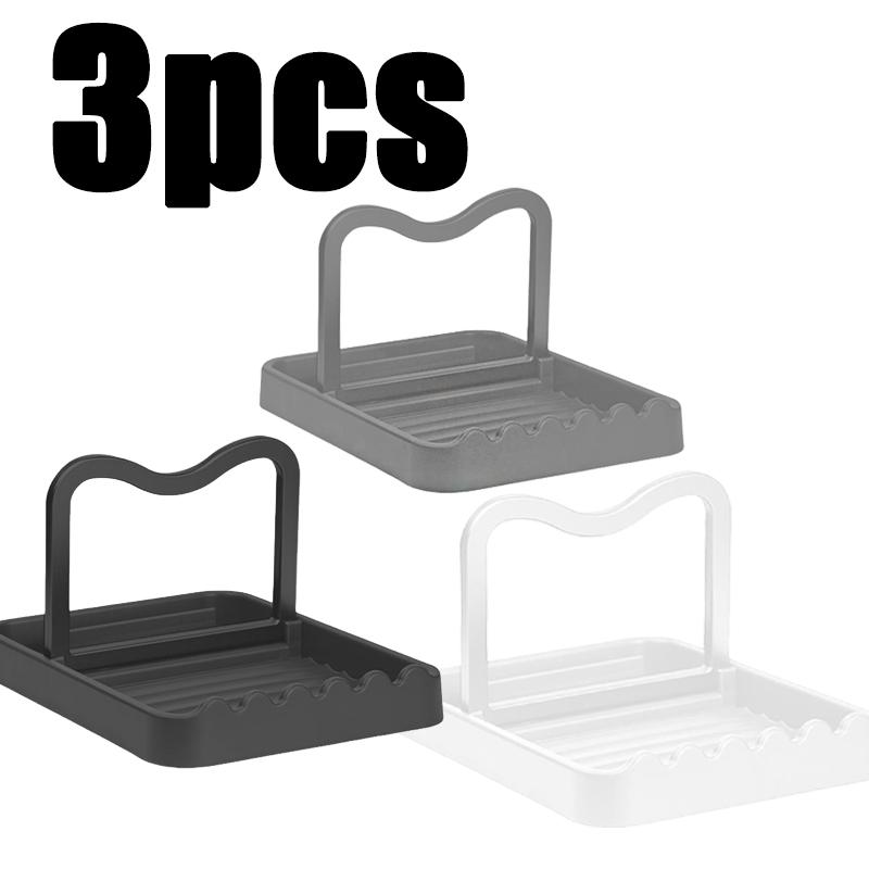 1-3PC Spatula Pot Lid Holder Foldable Multifunctional Upright Stand  Kitchen Draining Rack Wave Anti-slip Storage Organiser