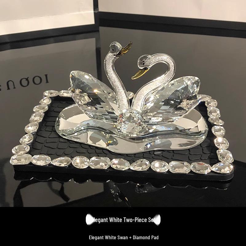 Luxury Goddess-Style Car Ornaments: Creative Swan Center Console Accessories