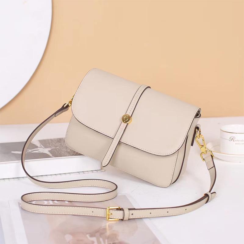

Genuine Leather Women s Bag 2025 New Fashion Texture Cowhide Crossbody Bag Small Leather Bag Versatile Single Shoulder Small Square Bag 22*15*8 бежевий