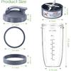 7 Pieces Nutribullet Blender Cups & Blade Replacement Set 32oz Huge Cup with 1 Flip-Top To-Go Lid and 1 Lid Ring & Premium Extractor Blade with