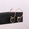 Black Dangle Earrings Crystal Square Pendants Women's Hanging Earrings Korean Bowknot Pearl Flower Earrings
