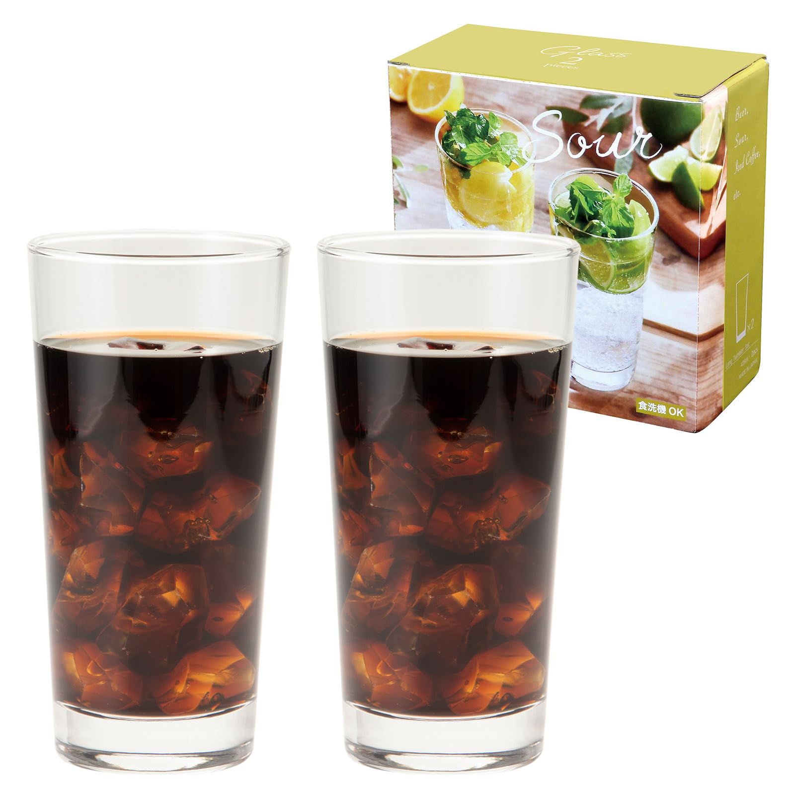 Tall Tumbler 2 Toyo Sasaki Glass Set, 435ml, pieces, (G101-T274-1set)