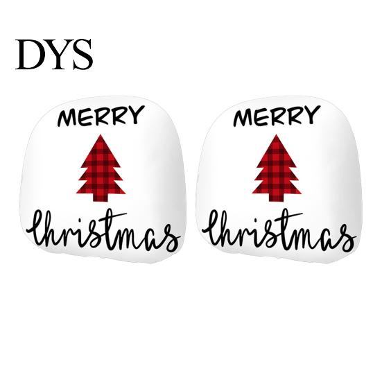 Auto Holiday Gift Ideas 2Pcs Christmas Car Headrest Covers, Elastic Printed Head Rest Cover, Funny Prints Pillow Protector for Cars, Suvs, Universal
