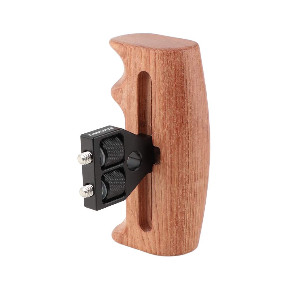 

CAMVATE Wooden Hand Grip with 1/4 Mounting Screw Connector for DSLR Camera Cage (Switchable for Right/Left Hands)
