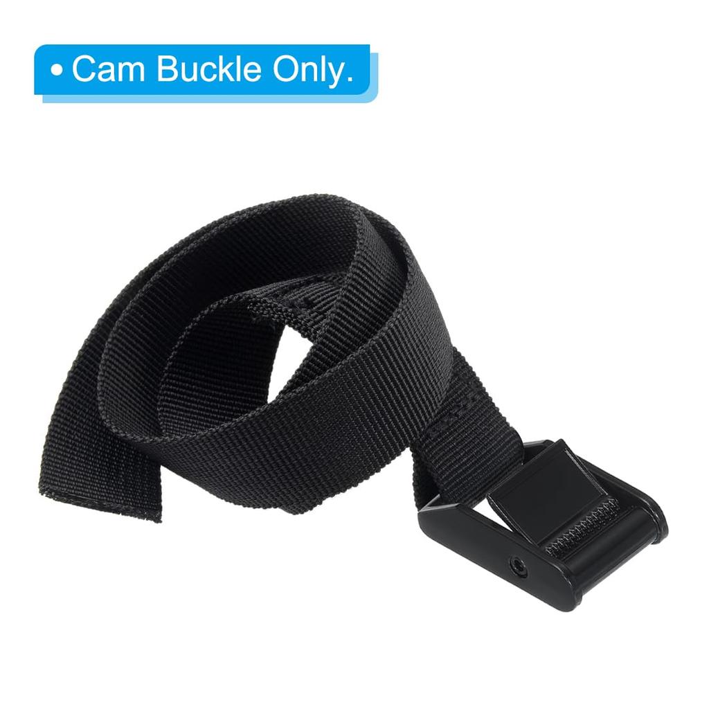 [PATIKIL] Cam Buckles, 3-Piece Metal Press Lock Fastener Set for 52.5mm/25mm Webbing Straps, Black