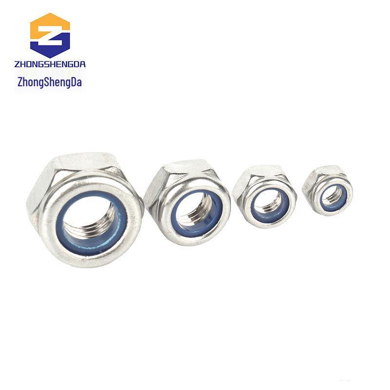 304 Stainless Steel Nylon Self-Locking Nut, Galvanized Anti-Slip Cap (M3M4M5M6M8).