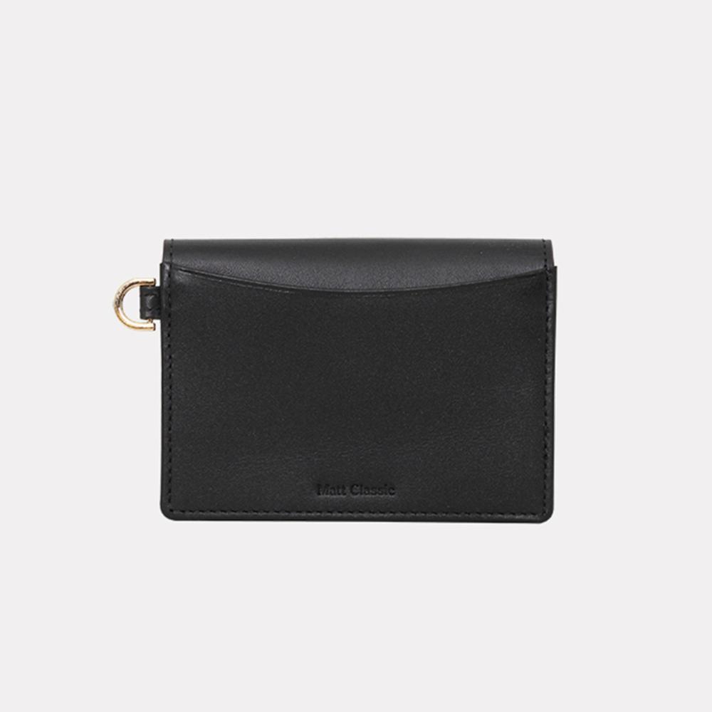 Matt Post Steen Leather Keyring Card Wallet Black