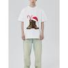 Christmas Boots T Shirt Black Santa Hat and Candy Cane Print Holiday Party Casual Wear