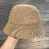 Early spring knitted fisherman's hat children show small face summer hollow bucket hat Internet celebrity ins versatile basin hat