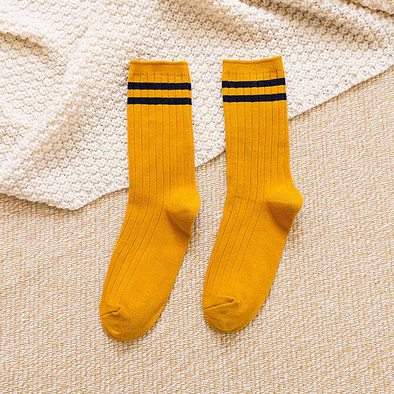 Neue koreanische japanische Art Damen Socken Lockere Socken Schulmädchen Harajuku Einfarbige Nadelstrick Gestreifte Lässige Baumwollsocken