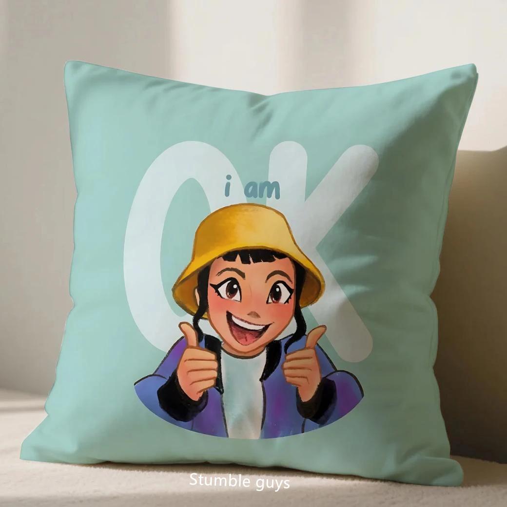 

Kpop Demon Hunters Pillowcase Sofa Anime 45X45cm Cushion Cover Bedroom 18x18Inch