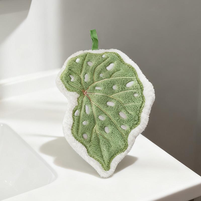 

Leaf Hand Towel Soft Absorbent Kitchen Towel Bathroom Hanging Towels Handkerchief Towels Home Wash Hand Towels A1