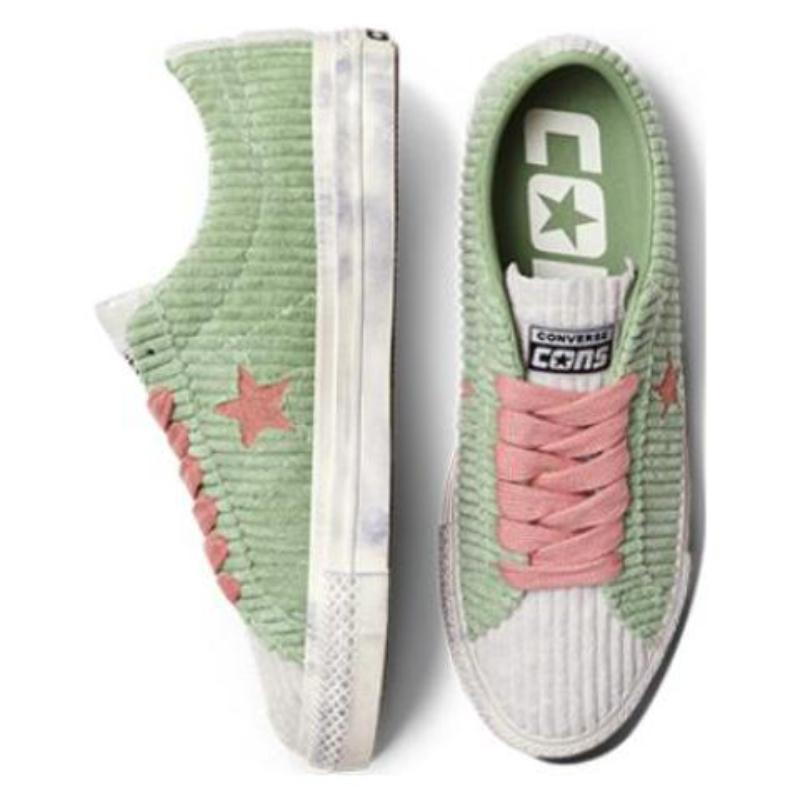 Converse One Star Pro Corduroy Comfort Trend Low-Top Espadrilles Unisex Green Pink