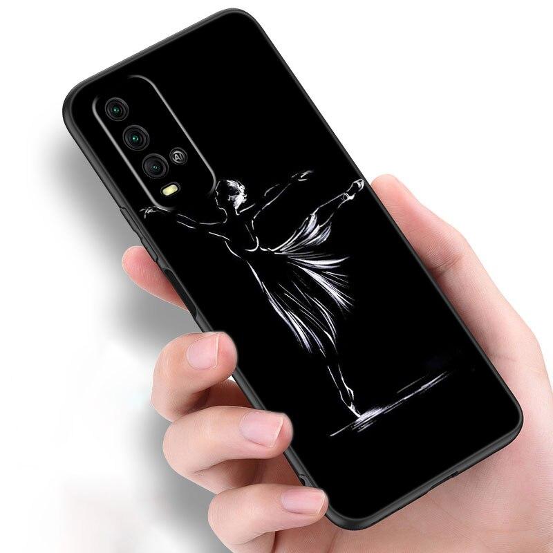 Ballerina Girl Phone Case For Xiaomi Redmi Note 10 9 Pro Max 10S 10T 9A 9C 9S 9T 8A 8T 8 7 Pro Soft TPU Black Cover