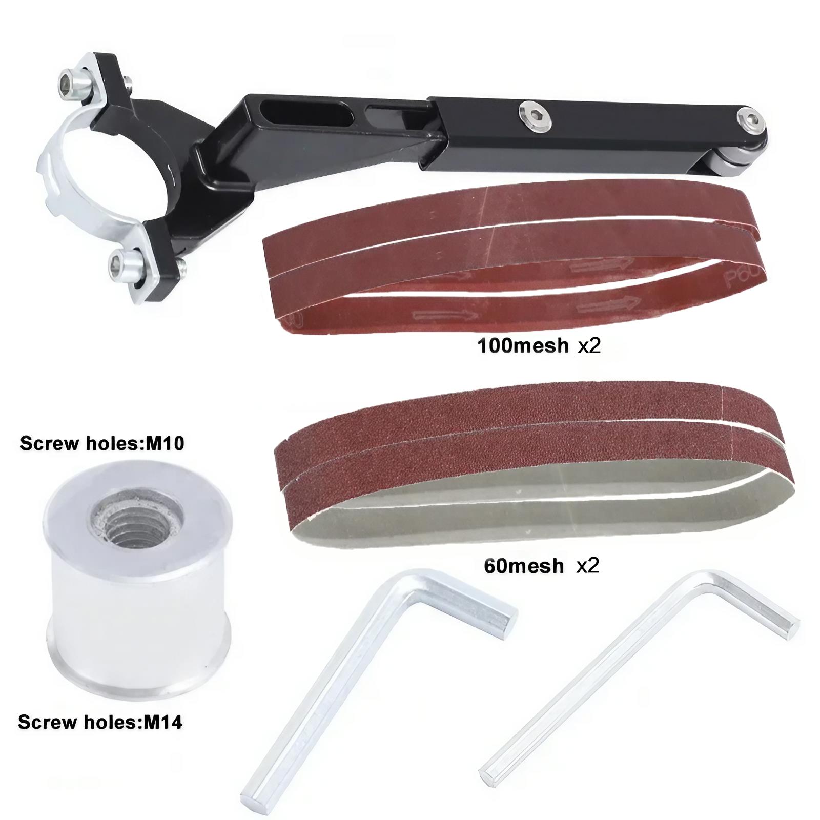 

Electric Belt Grinder Attachment for Angle Grinder Modified Sand Belt Machine Pipe Sander Tool Accessories чорний