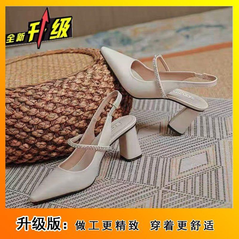 

Летняя мода 2025 года, туфли Мэри Джейн с острым задником и толстыми сказочными стразами, женские туфли, новые туфли с квадратным носком и высоким каблуком, женские сандалии 42