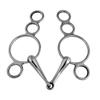 Stainless Steel Gag Bit Horse Bit Jointed Mouth 3 Rings Continental Gag Bit Loose Rings Horse Equipment Easy to Use