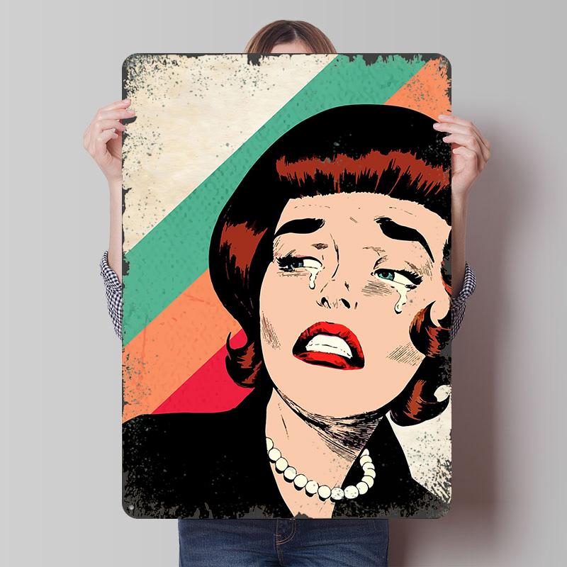

CRYING VINTAGE NECKLACE Printed Poster Customized Wall Art Retro Vintage Metal Tin Signs for Living Room Decorations House Decor 7.9x11.8In(20x30cm)