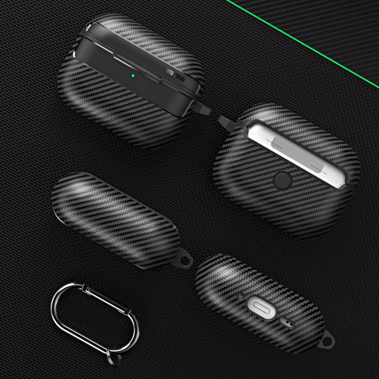 For AirPods Pro 3 XDcase Carbon Fiber Texture Earbud Case with Hook