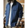 Retro Heavy-Duty Pure Cotton Tough Guy Workwear Jacket for Men, Spring and Autumn Turn-Down Collar Foreign Trade Men's Motorcycle Canvas Jacket