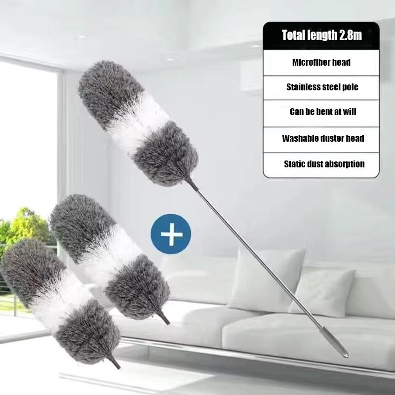 2.8-Meter Retractable long-Handled Fiber Duster For Household Cleaning And Dust Removal Electrostatic Dust Removal Set