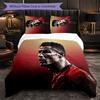 Cristiano Ronaldo Muster 3-teiliges Bettwäsche-Set Weiche Mikrofaser-Bettbezug mit Kissenbezügen für Schlafzimmer