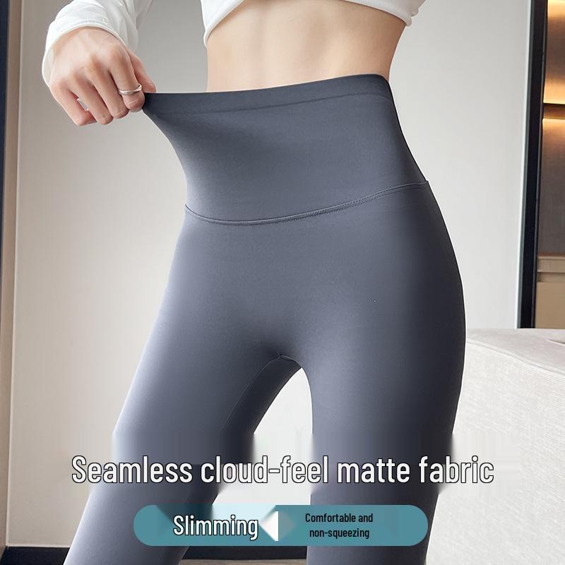 Women's Gray Barbie Yoga Pants - Fleece-Lined, Thick, Tight Leggings for Autumn/Winter 2025