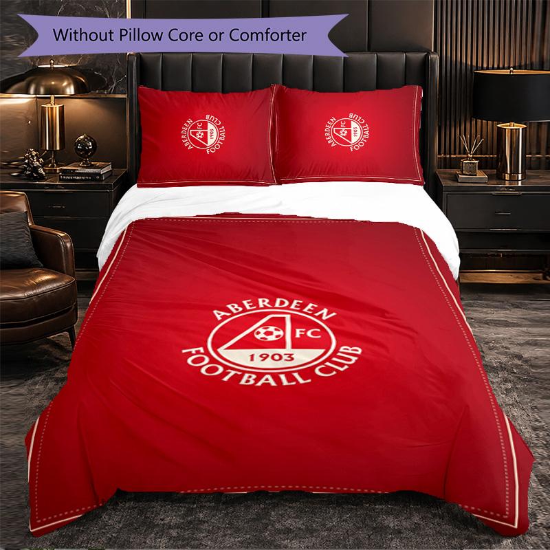 Biancheria da letto a tema Aberdeen FC Set 3 Pezzi Copripiumino Biancheria da letto Decorativa Per Stanza Adolescenti Decorazione Casa