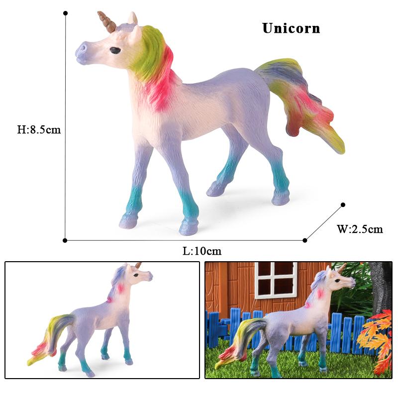 Oenux New Mythical Elf Pegasus Fairy Tale Fly Horse Kids Toy Action Figures Animal Model Cute Girl Birthday Gift Cake Toppers