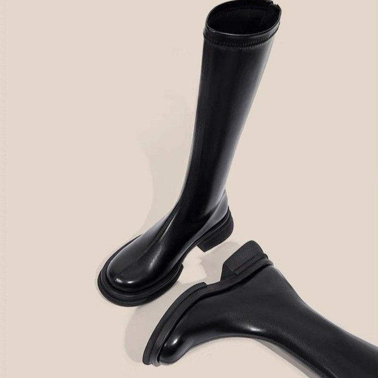 European knight boots long boots but versatile high knee age high boots thick sole