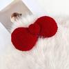 Plush Hat Bowknot Decor Thermal Warm Winter Hat Plush Fabric Adjustable Fit Cat Hat Cold Weather Headwear