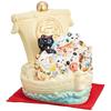Seven Lucky Cats Treasure Ship Cream Color Good Fortune Beckoning Cat Ceramic Seto Ware