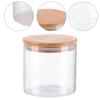 4PCS Glass Airtight Storage Jar Set, Clear Jars with Bamboo Lids, Ideal for Storing Nuts,Candy,Spices,Pasta,Coffee and Snacks, Birthday Holiday Gift