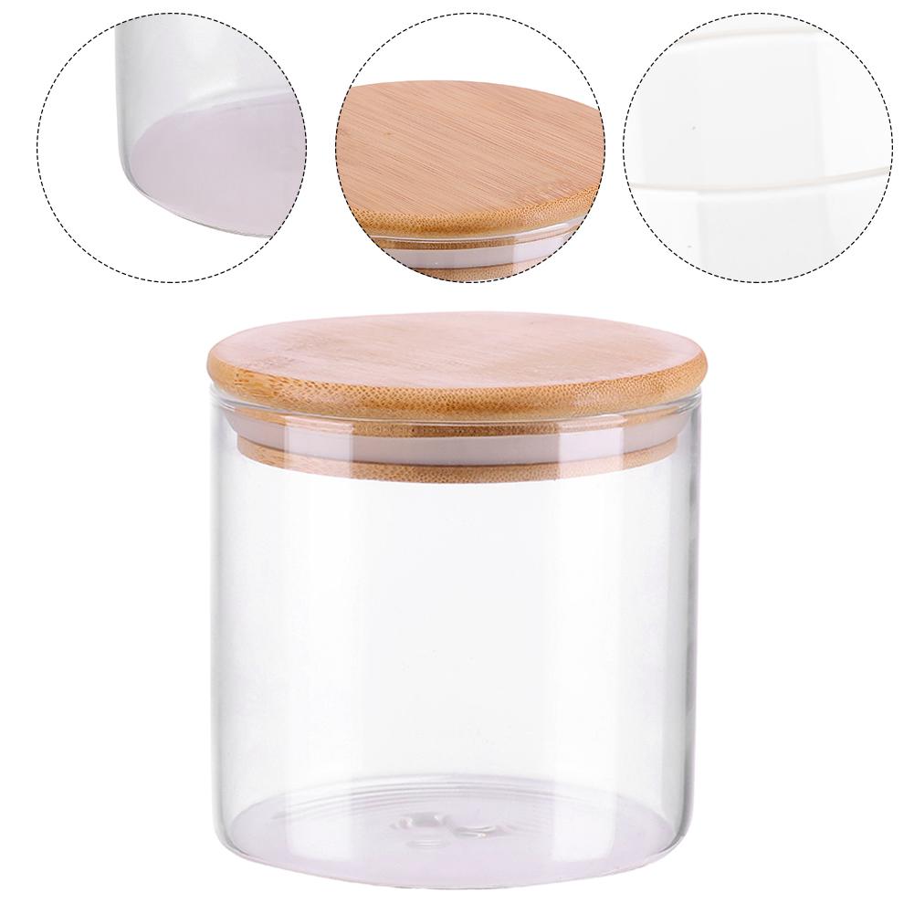 4PCS Glass Airtight Storage Jar Set, Clear Jars with Bamboo Lids, Ideal for Storing Nuts,Candy,Spices,Pasta,Coffee and Snacks, Birthday Holiday Gift