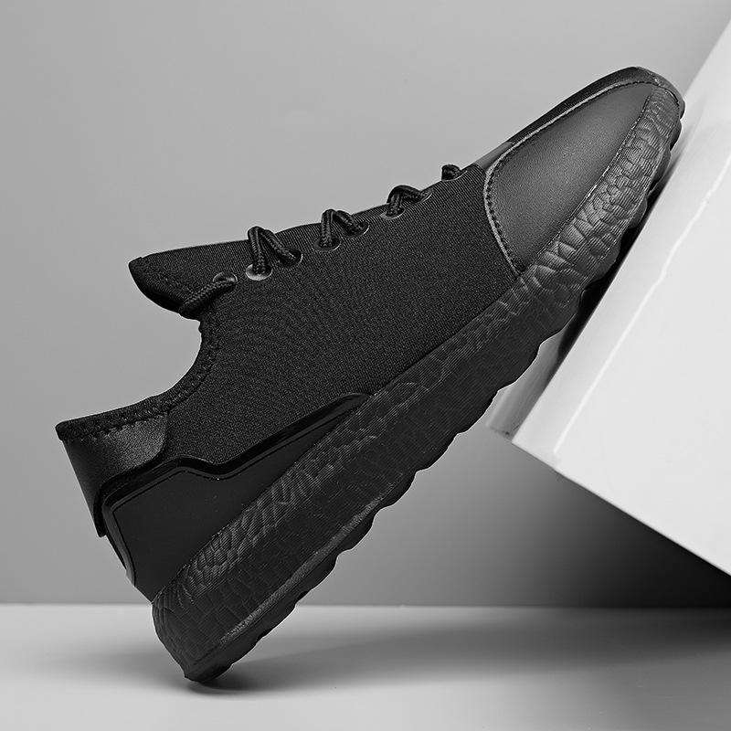 Lightweight outdoor sports casual shoes lace-up solid color simple running shoes low top large size men's shoes C852