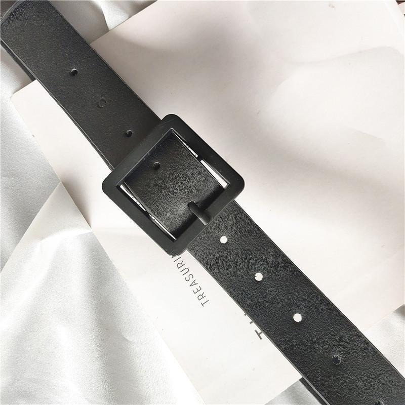 

Pu Fashionforward Black Belt With Vintage Square Buckle Perfect For Women Modern