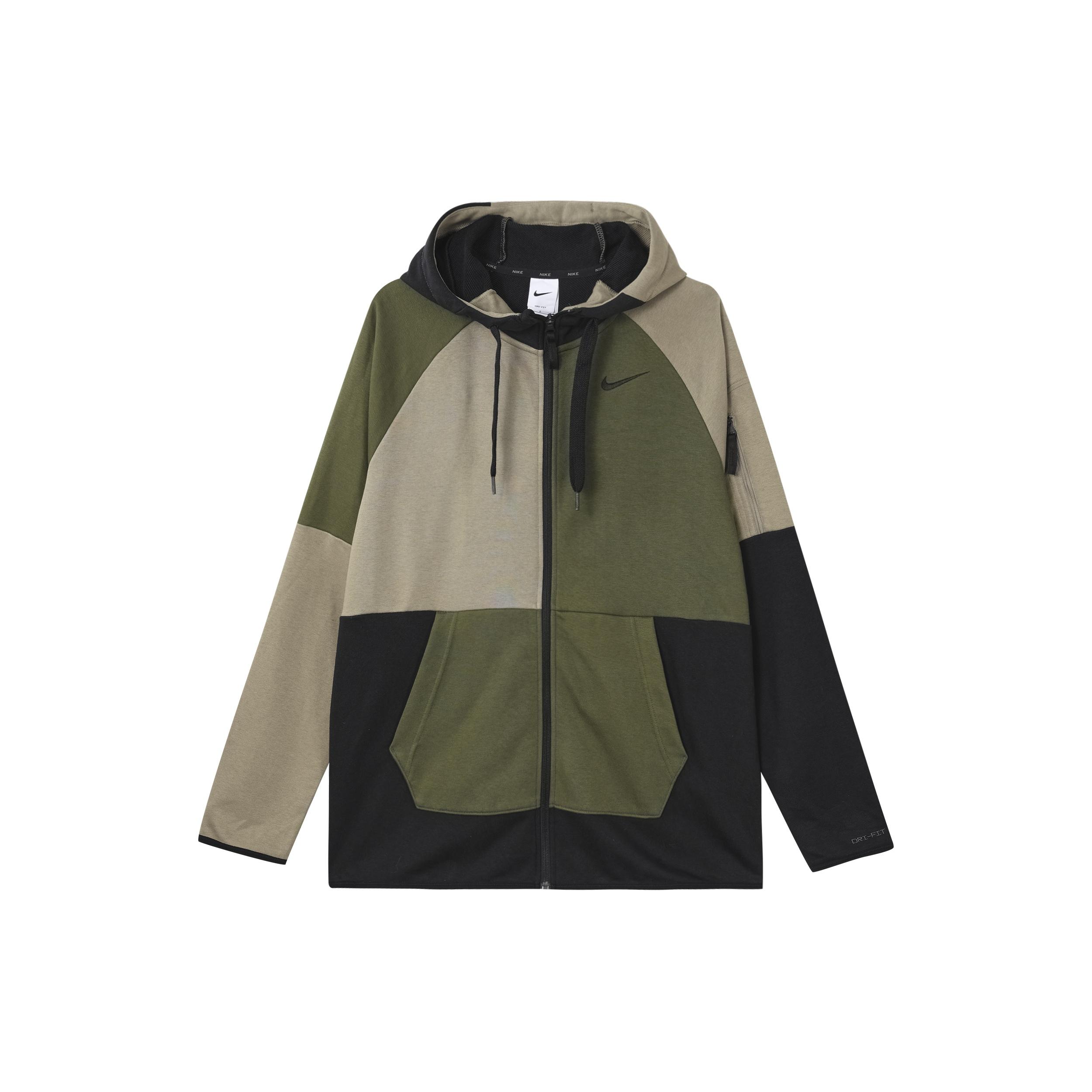Nike DRI-FIT color block hooded jacket Olive Men s DQ4788-326 M