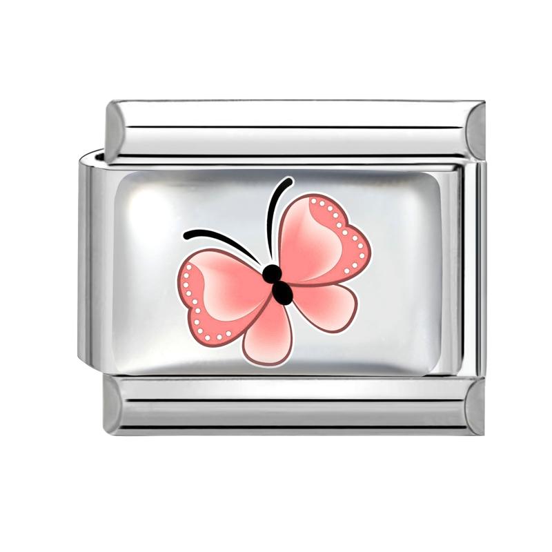 

Y2K Dreamy Blue Purple Butterfly Tai Chi Flower Crab Bow Italian Charm Links Fit 9mm Stainless Steel Bracelet DIY Making Jewelry