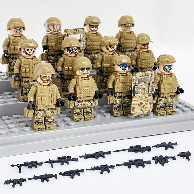 Special Forces Mini Action Figures Complete Set Of 12 With Movable Joints And Weapons
